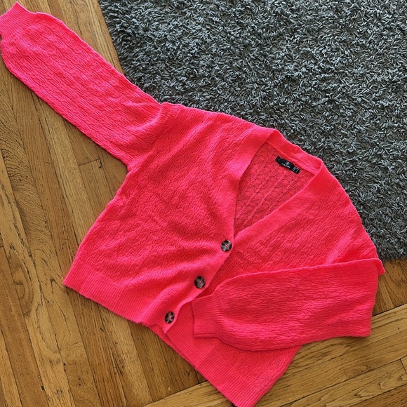 NWOT Volcom Cardigan Beach Sweater Electric Coral Size Medium - Picture 4 of 16